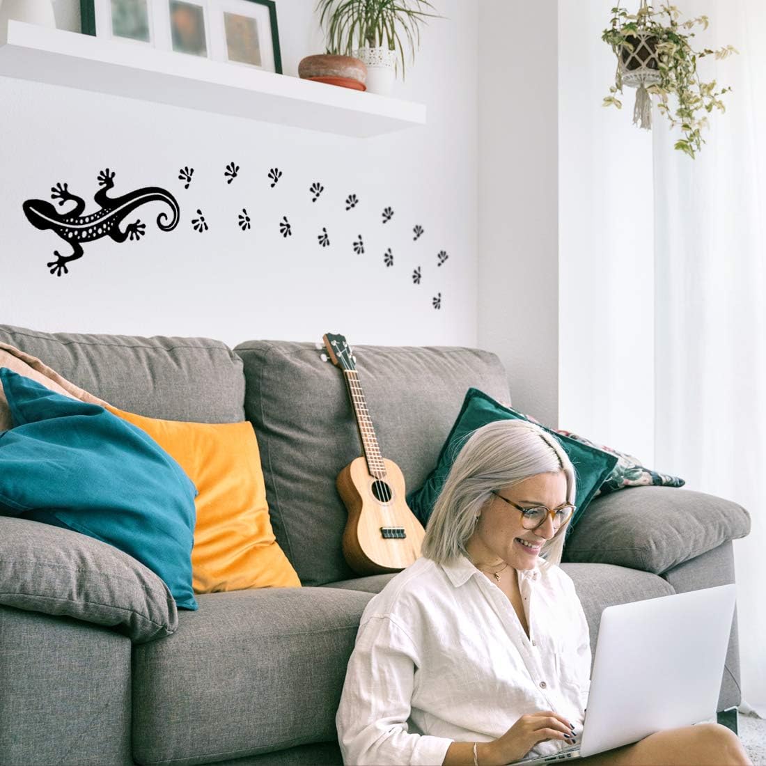 Lizzard Wall Sticker Window Decal Nursery Room Decor Animal Bedroom Stickers Living Room Removable Mural Kitchen DIY Decals Tribal Kids Fridge car Decoration Vinyl Art Decor Reptile Walls Children - Image 5