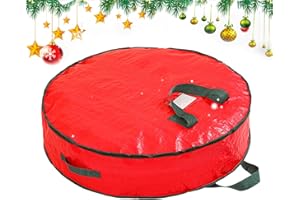 Christmas Wreath Storage Bag, Waterproof Dustproof Wreath Storage Bag with Sturdy Handles and Zipper, Garland Storages Bags, 