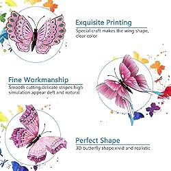 24PCS Butterfly Wall Decals Removable 3D