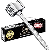 Gourmet Easy Classic Meat Tenderizer Tool, Non-Slip Grip Lifetime Replace | Dual-Sided Heavy-Duty Meat Mallet Tenderizer for Steak, Chicken &amp; Poultry. Dishwasher Safe, Lifetime Replacement