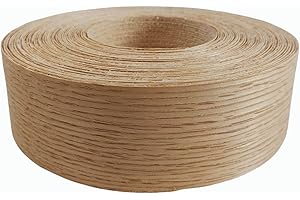ebpsneer Red Oak Wood Veneer Edge Banding Roll 2 inch ×50ft, Preglued Iron-On with Hot Melt Adhesive Edgebanding Strip, Flexible Wood Tape for Furniture Plywood Repair