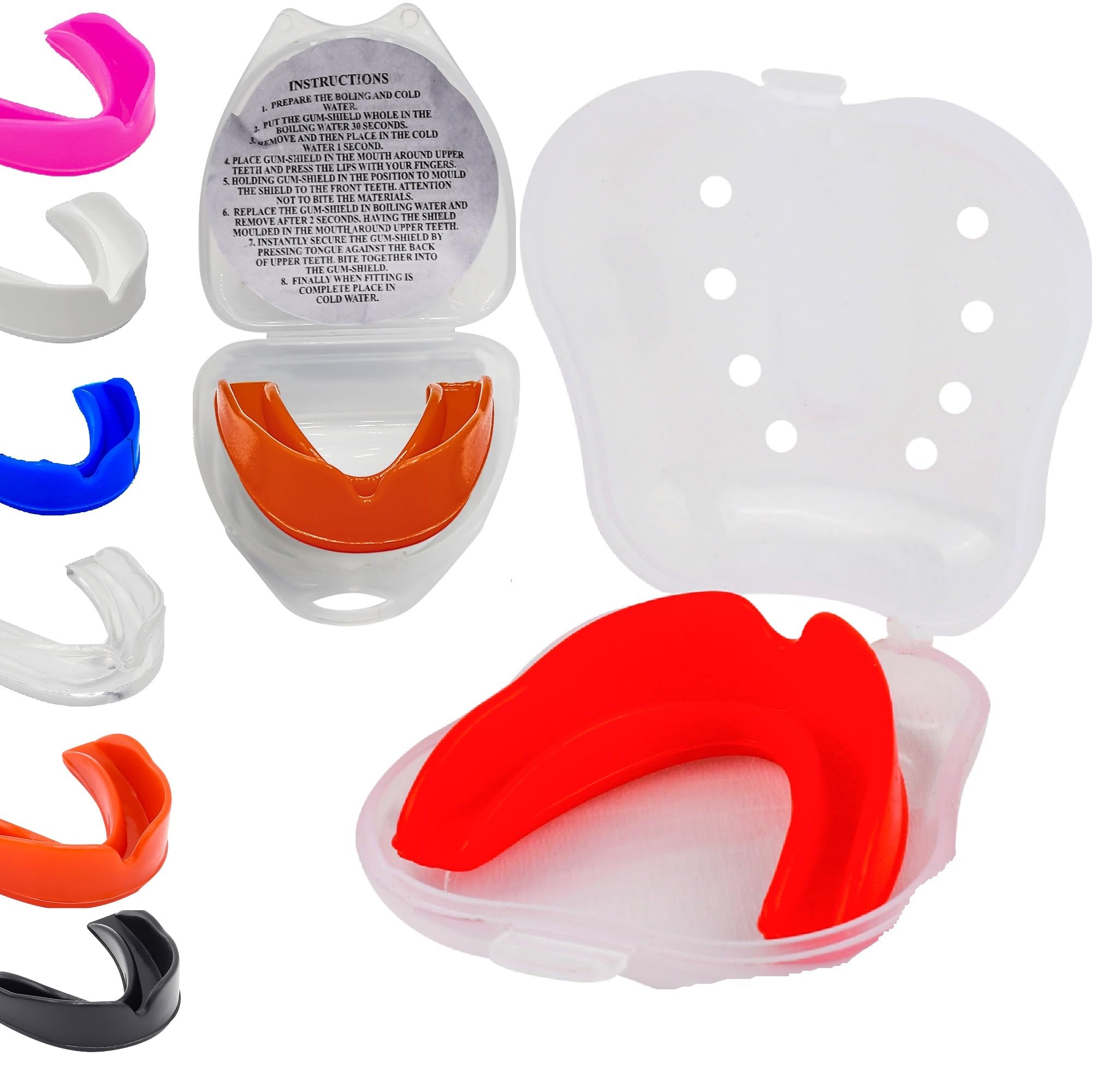 Mouthguard for Kids Mouth Guard Sports Gum Shield mouldable Professional Boxing Jaw Protection Slim Case Rugby Martial Arts Judo Karate MMA Muay Thai Hockey Football Sport Mouthguards Years Junior