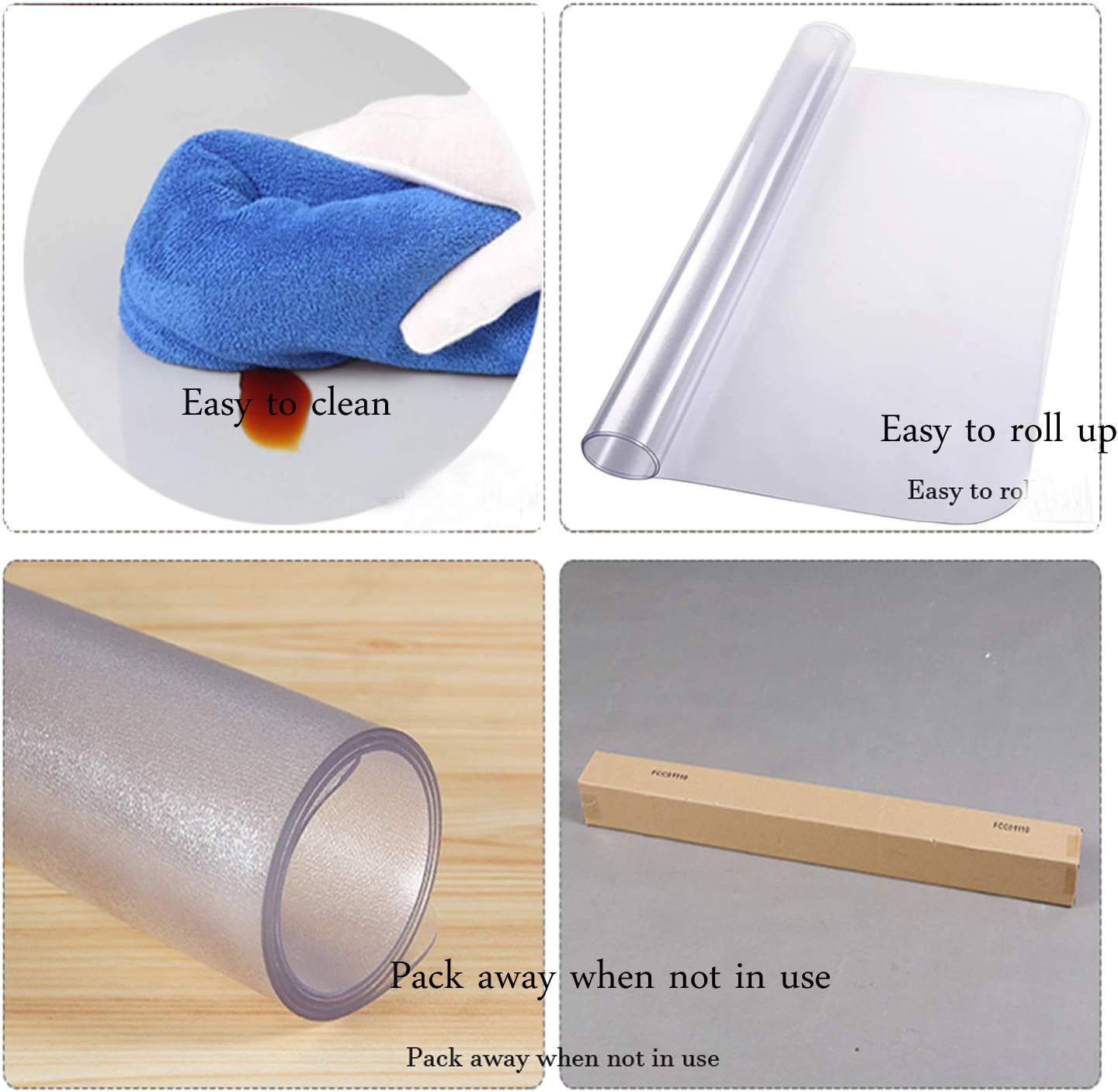 Office Desk Chair Mat for Hardwood Floors- PVC Matte, Transparent Durable Hardwood Floor Protector, Chair Mat is Immediately Flat Out of Box, 36"x48"(Clear): Kitchen & Dining