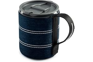 GSI Outdoors Infinity Lightweight Neoprene Backpacker Neoprene Mug for Camping and Backpacking - 17 oz - Heathered Blue
