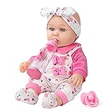 XFEYUE 12" Baby Doll with Pink Bowknot Clothing