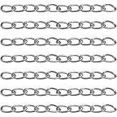 100PC Silver Extender Chains for Jewelry Making,Removable Extension Chain Stainless Steel Tail Chain for DIY Necklaces Bracelet Making/Anklet/Key Chain/Jewelry Making Supplies(50mmx3.5mm)