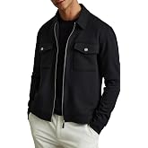 Reiss Mens' MEDINA LS Interlock Zip Through Overshirt