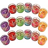 SNOWBIRD® Luxury Glass Small Pencil Gel Candles 2.5 x 2.5 (Multicolored) for Diwali, Festivals, Spa, Birthdays etc. (12)