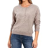 Amazhiyu Women’s 100% Wool Henley Sweaters Long Sleeve Button Up Tops
