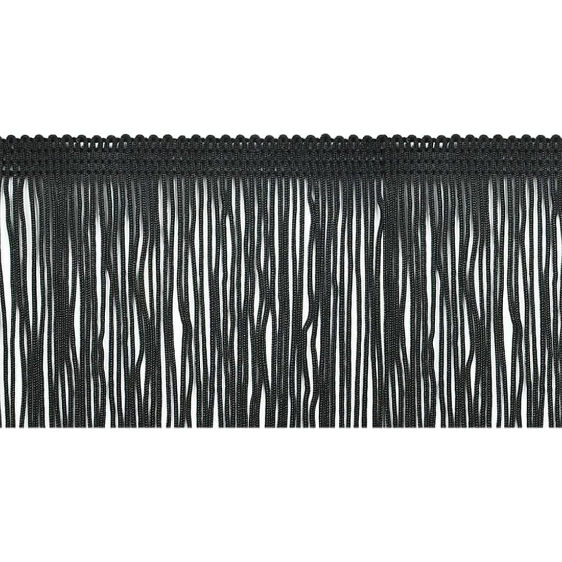 Trims by the Yard 2" Chainette Fringe Trim, Polyester-Made Decorative Fringes, Versatile for Costumes, Uniforms, Home Decor, and Party Decorations, 10 Yards, Black