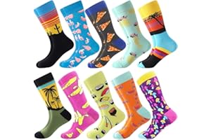 BONANGEL Fun Socks, Cool Cute Food Graphic Animal Novelty Crazy Funny Crew Dress Socks for Men