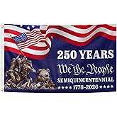 250 Years Anniversary America Flag 3x5 Ft Semiquincentennial Patriotic Flags with Brass Grommets for Indoor Outdoor Lawn Yard Garden Street Decorations