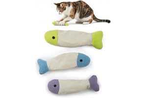 SmartyKat (3 Count) Fish Flop Crinkle Catnip Cat Toys - Multi Color, 3 Count
