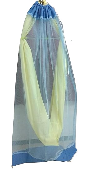 Cotton Mosquito Net for Baby/Jhula/Swing Cradle for Upto 0 to 2 and 0 to 3 Years (Blue)