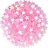 OIIKI 200 PCS Acrylic Star Shape Beads, 11mm Charming Beads for DIY Jewelry Craft Making Necklace Bracelet Supplies - Pink