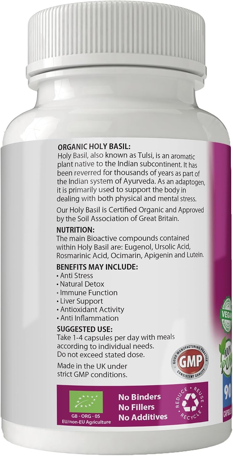 Simply Pure Organic Holy Basil for Mental Balance & Energy, 90 count (Pack of 1) - Image 3