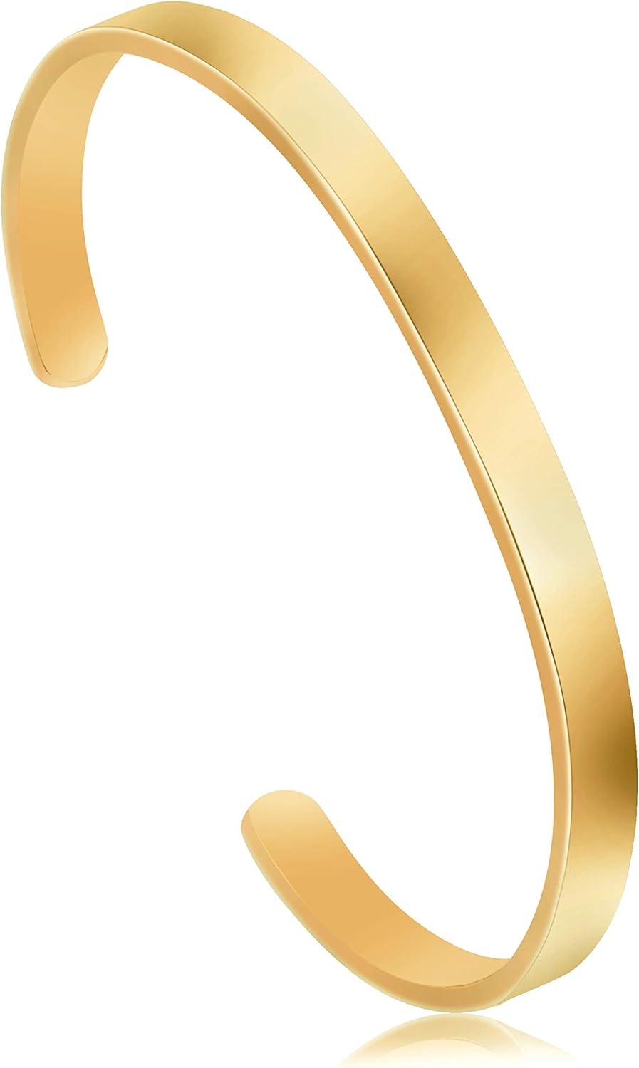 Blank Friendship Cuff Bracelet Stainless Steel Jewelry Minimalist Simple Open Bangle Gold: Clothing
