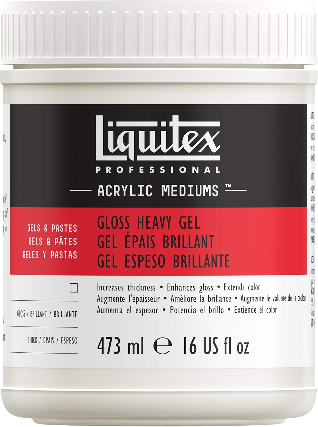 Liquitex Professional Gloss Heavy Gel Medium, 473 ml, Clear, 473 ml (Pack of 1)