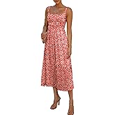 LUXVEER Women's Floral Corset Dress 2025 Summer Sleeveless A Line Bustier Midi Milkmaid Dress Flowy Cottagecore Sundresses