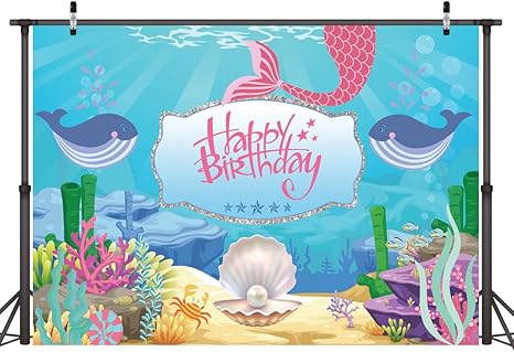 Lywygg 7x5ft Joyeux Anniversaire Photographie Toile De Fond Sous Marine Anniversaire Lettre Photo Fond Accessoires Coton Pour Anniversaire Enfants Bebe Enfants Coton Sans Rides Cp 34 Amazon Fr Photo Camescopes