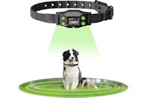 AEZ Smart Dog Collar, GPS Dog Tracker, Wireless Dog Fence System, Invisible GPS Fence Collar for Dogs with Beep Vibration Alert Modes, Radius 25-999 Yards for Over 15lbs Dogs, IPX7 Waterproof