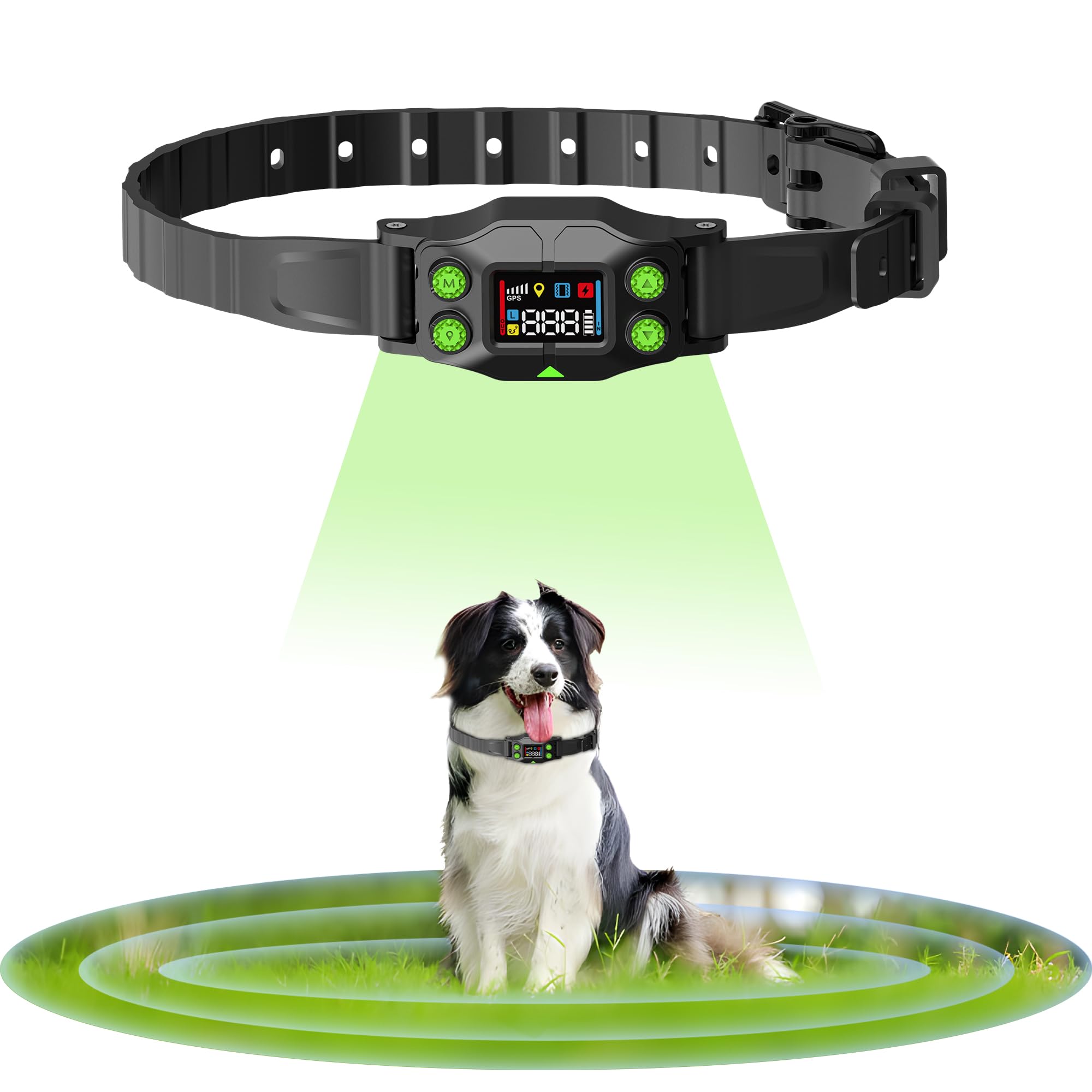 Photo 1 of AEZ Smart Dog Collar, GPS Dog Tracker, Wireless Dog Fence System, GPS Fence Collar for Dogs with Beep Vibration Alert Modes, Radius 25-999 Yards for Over 15lbs Dogs, IPX7 Waterproof