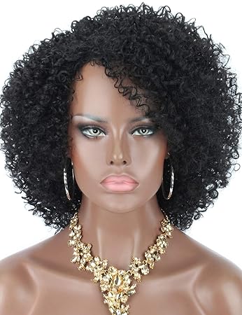 Amazon Com Kalyss Short Afro Kinky Curly Wigs For Women Premium