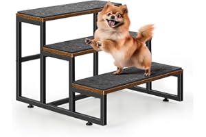 OYEAL Dog Stairs for Small Dogs 3 Steps Pet Stairs for High Beds and Sofa Couch Pet Steps for Dogs and Cats, Non-Slip Indoor Dog Step, Holds Up to 100lbs