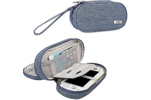 BUBM Double Compartment Storage Case Compatible with PS Vita and PSP, Protective Carrying bag, Portable Travel Organizer Case Compatible with PSV and Other Accessories, Blue