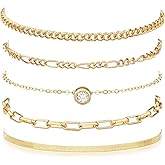 MISS RIGHT Bracelets for Women, Dainty Stackable Bracelet Stack Sets Tiny Box Chain Adjustable Bracelets Minimalist Cute Jewe