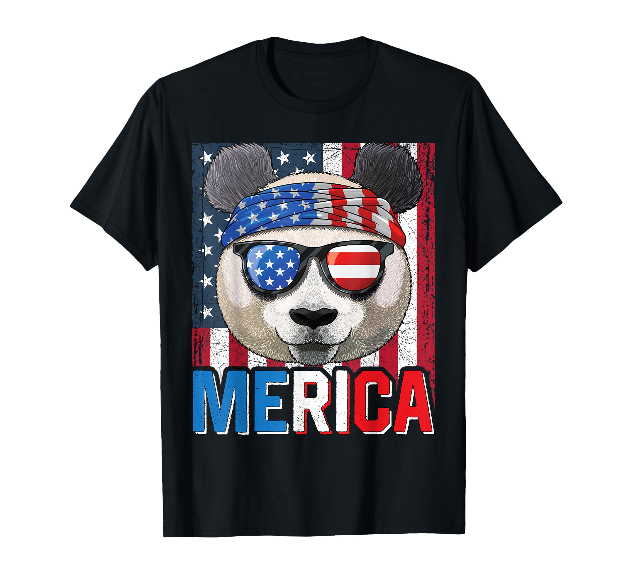 Giant Panda Merica 4th of July American Panda Bear Patriotic T-Shirt