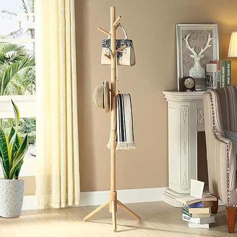 LOFTfan kleiderständer Garderobe Feste hölzerne Kleiderständer-Schlafzimmer-Boden-Vorhalle Gummibaum kreativer vertikaler Auf