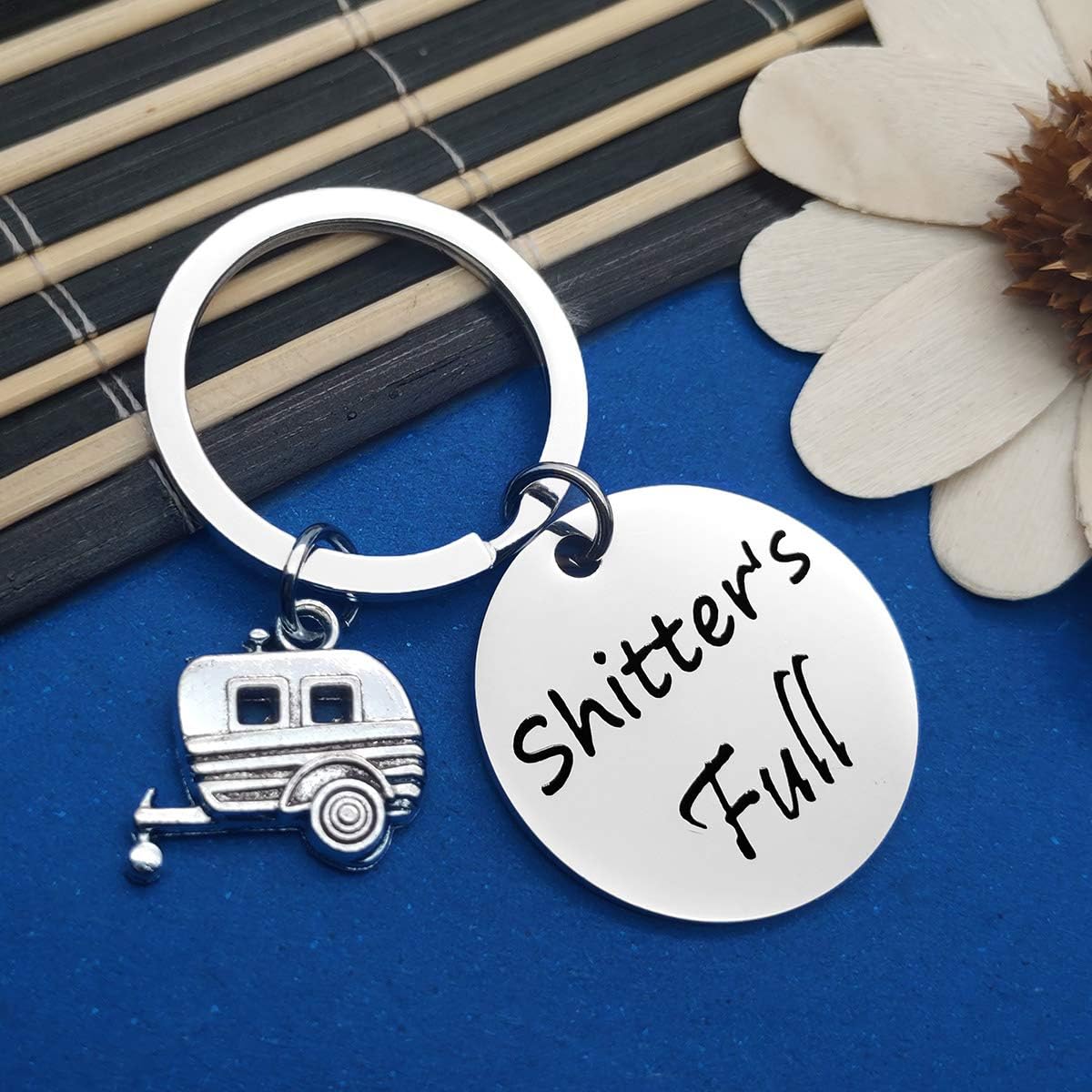 Shitter's Full Keychain Funny Camping Keyrings Camping Lovers Gift Trailer Vacation Gift Christmas Keyring Unique Gifts for Men Women Outdoor Adventure Traveller Gifts Retirement Gift for Vacation - Image 5