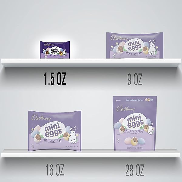 CADBURY MINI EGGS MILK CHOCOLATE, EASTER CANDY BAG, 1.5 OZ