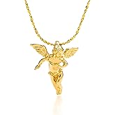LIFETIME JEWELRY Medium Guardian Angel Pendant Necklace Charm 24K Real Gold Plated
