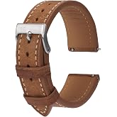 HMS Italian &amp; French Full Grain Leather Watch Strap, Quick Release, 20/22mm | Tuscany &amp; France &middot; Renowned Tanneries &middot; Replacement Watch Band &middot; Heritage Leathers &middot; Slim Tapered &middot; Rich Patina