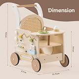 ROBOTIME Wooden Baby Walker Pram Toy Push Along Educational Toy Gift view 4