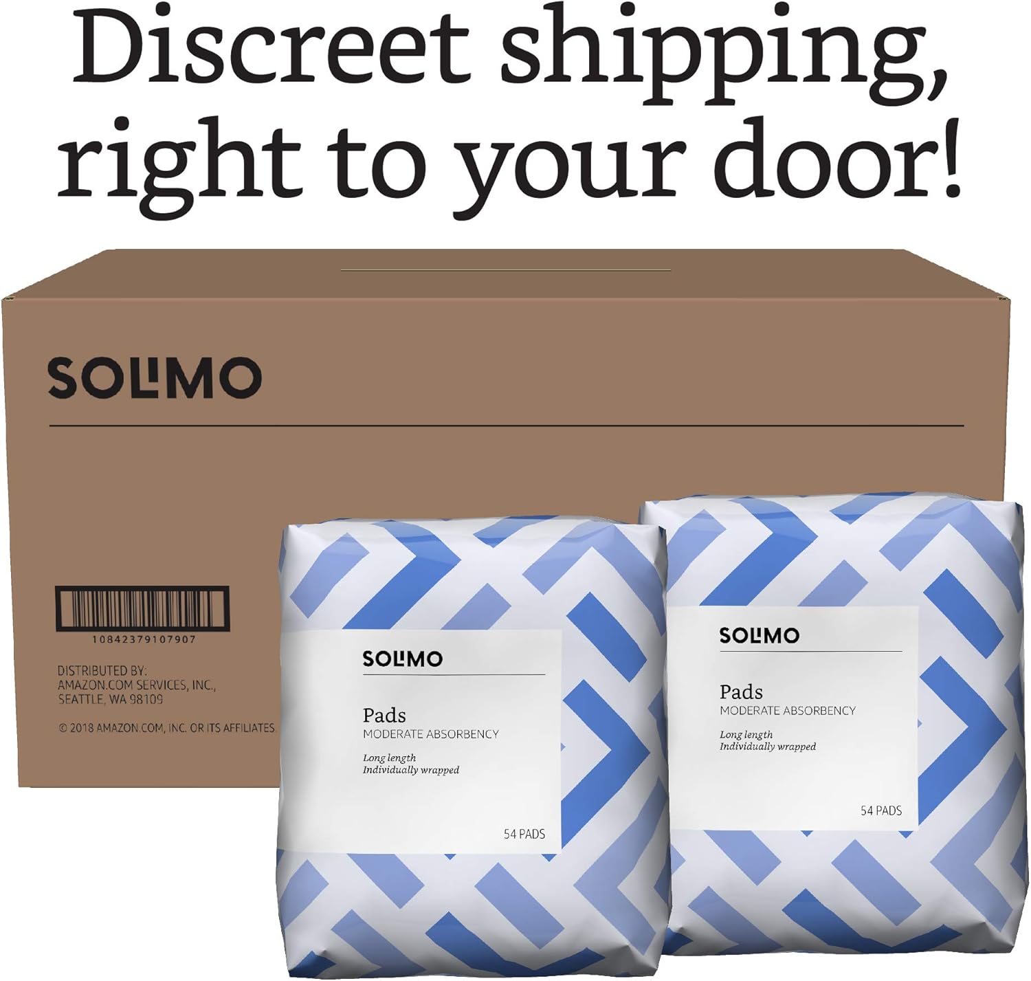  Brand - Solimo Incontinence/Bladder Control Pads for Women, Moderate Absorbency, Long Length, 108 Count, 4 Pack: Health & Personal Care