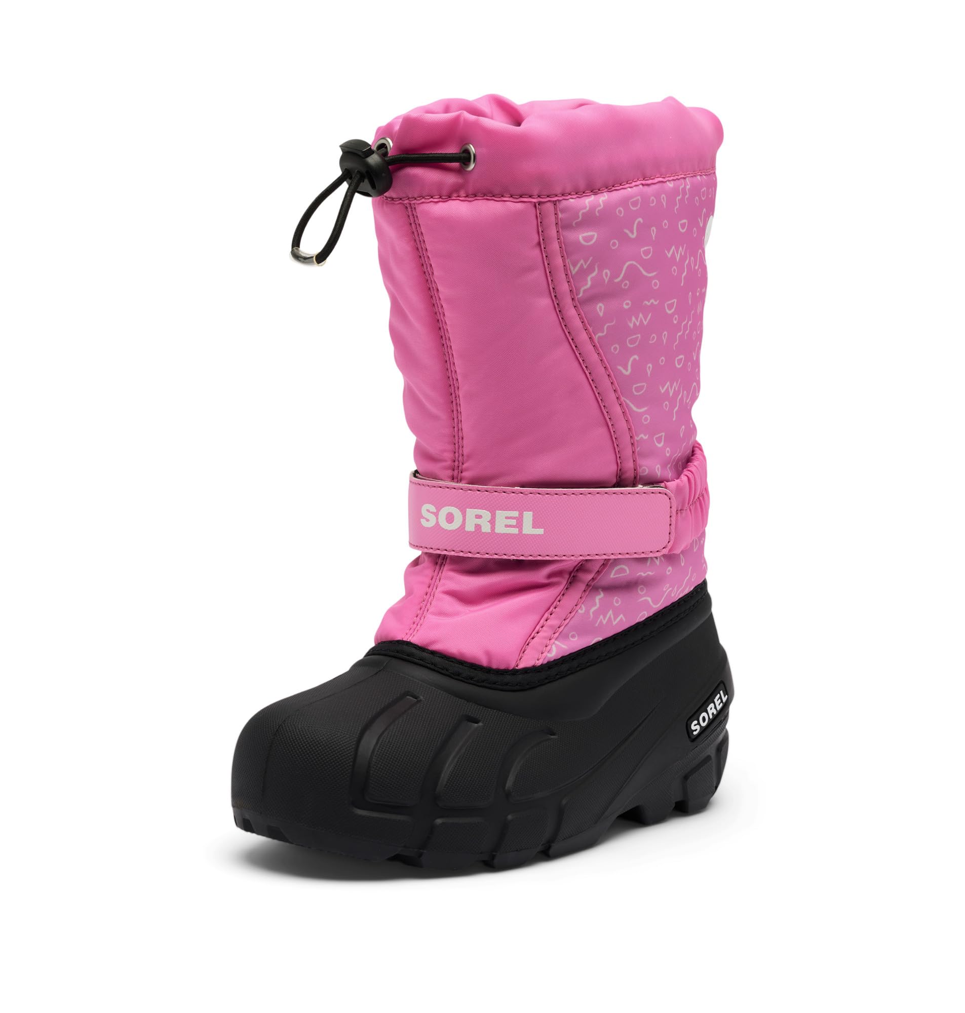 Sorel Youth Unisex Flurry Winter Boot Print, Orchid/Black, 6 Image