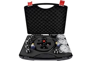 Nitrogen Fill Kit, Hydraulic Nitrogen Accumulator Charging Kit, Nitrogen Pressure Test System with 3 Gauges 1300 3500 5500 psi, 6 Adapters, Gas Hose & Main Valve Body Mixizap