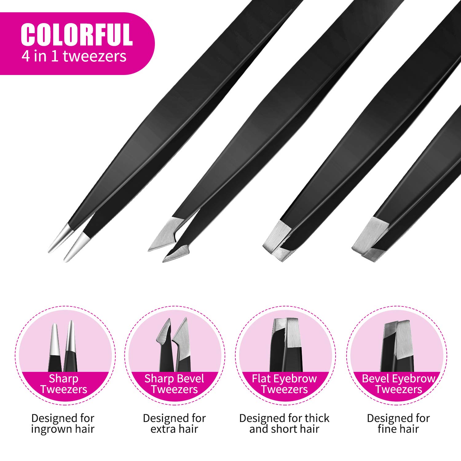 Eyebrow Razor Kit for Women 18 in 1, Grooming Tools with 4 PCS Premium Eyebrow Tweezers, Eyebrow Razor, Eyebrow Scissors, 10 PCS Eyebrow Stencil Kit (Black Eyebrow Kit-Dark Brown Eyebrow Pencil): Beauty