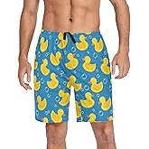 Ollabaky Men's Pajama Shorts Dogs Cartoon Pjs Bottoms Sleep Shorts Lounge Wear Pajama Pants with Pocket