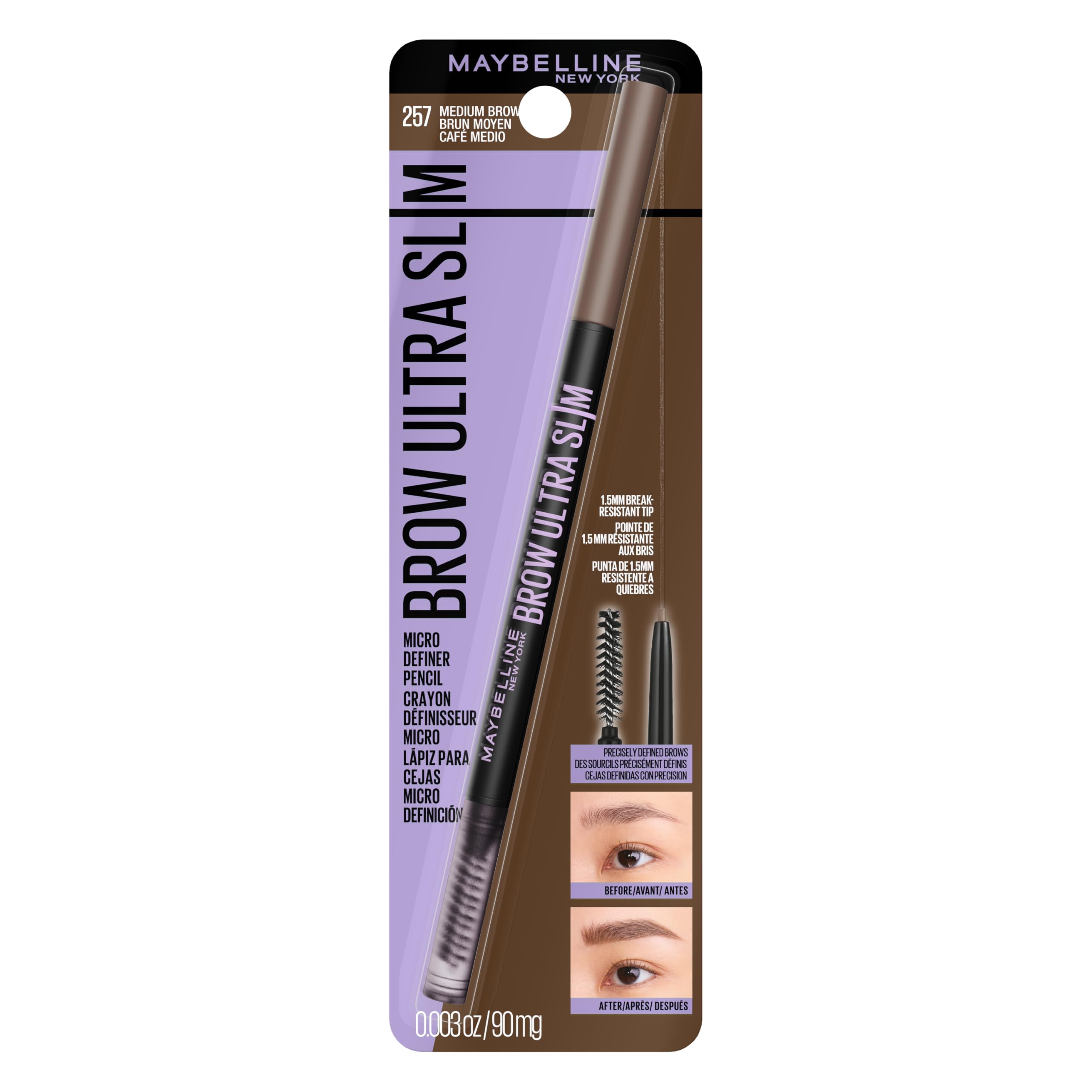 MAYBELLINE Brow Ultra Slim Defining Eyebrow Pencil - Medium Brown 257