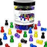 AiFanS Game Pawns,120 Pieces,6 Colors,Translucent Game Pieces | Plastic Tokens, Board Game Accessories, Portable Box Included,for Counting and Sorting