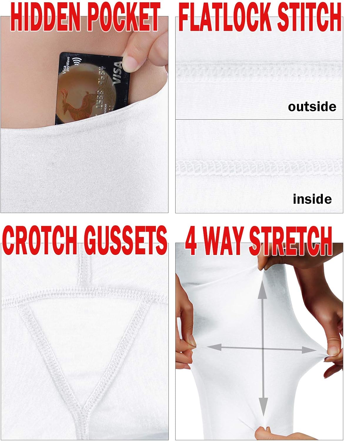 ODODOS Women's High Waist Yoga Leggings, Tummy Control Workout Running Compression Yoga Leggings with Inner Pocket: Clothing