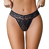 Avidlove Sexy Panties for Women Lace Cheeky Underwear Low Rise T Back Hipster Thong 1-3 Pack