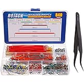 BOJACK 14 Vaules 840 pcs 2-125mm Solderless Flexible Breadboard Connecting Line Cables Breadboard Jumper Wires kit