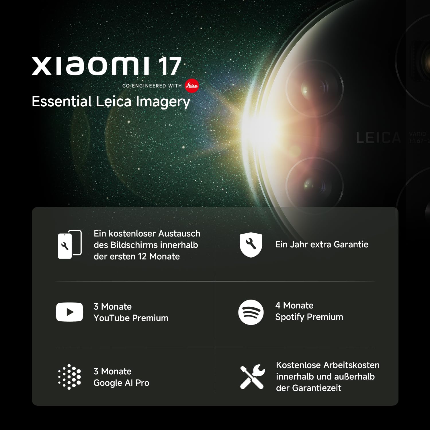 XIAOMI 17 Smartphone, 12GB RAM + 512GB Speicher, Leica Summilux Optik, Light Fusion 950 Bildsensor, 6330mAh Akku, HyperAI, Schwarz, 3 Jahre Garantie 5