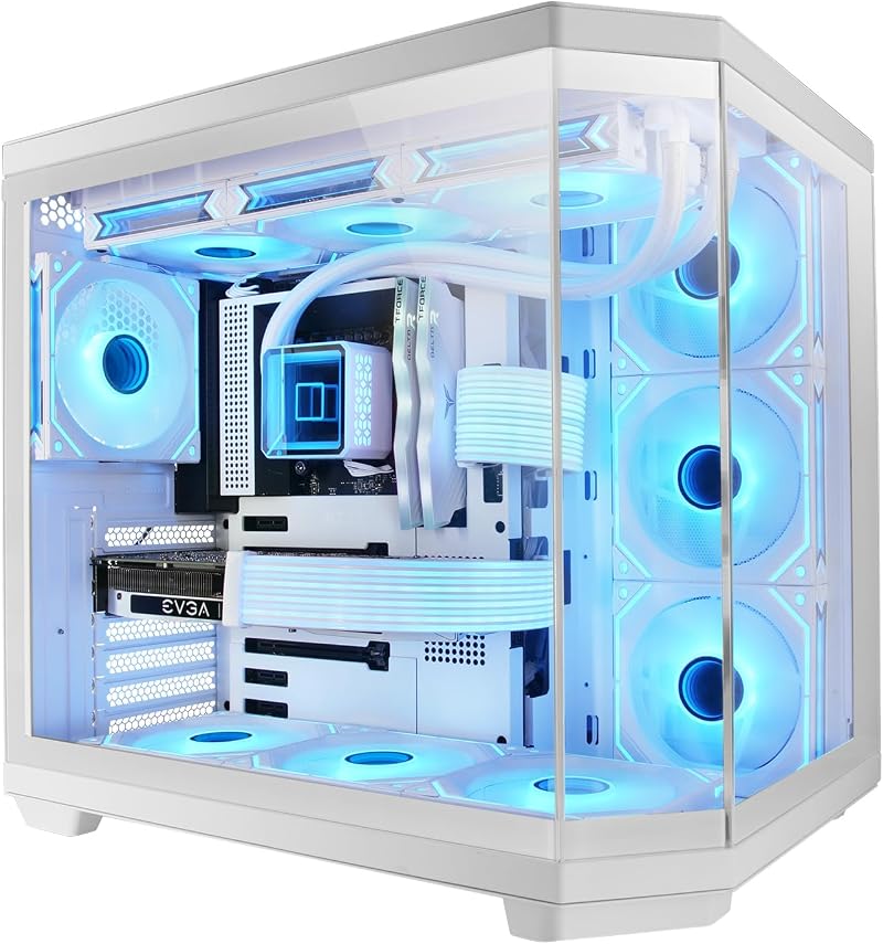 Mars Gaming MC-3TCORE Custom ATX Case Triple Tempered Glass White