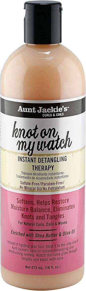 Aunt Jackie's Curls and Coils Knot On My Watch Instant Hair Detangling Therapy for Natural Curls, Coils and Waves, Enriched w